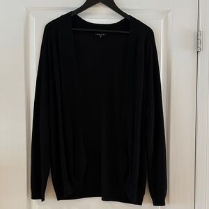 Dynamite Black Open Front Knit Ribbed Cardigan  – Size M/L